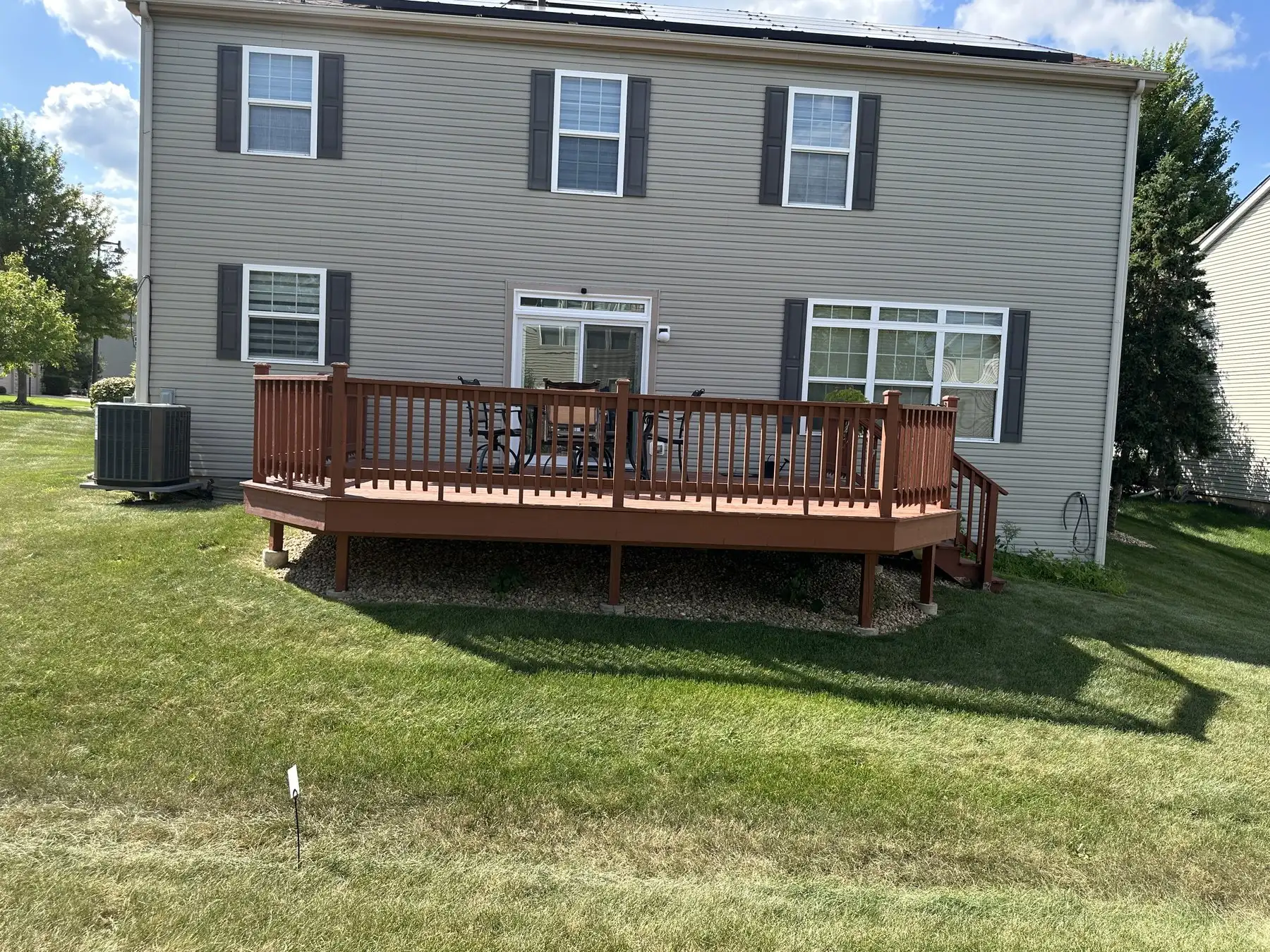 An old wood deck before RR rebuilt it